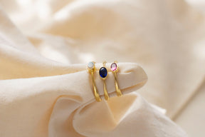 Filigraner echt Gold Ring, Opal Goldring, 585 Gelbgoldring, Verlobungsring, Stapelring, Saphir, Turmalin, handgefertigt