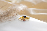 Filigraner echt Gold Ring, Opal Goldring, 585 Gelbgoldring, Verlobungsring, Stapelring, Saphir, Turmalin, handgefertigt